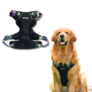 Waggety Adjustable Full Body Dog Harness - Comfortable Fit, Durable Polyester, Black