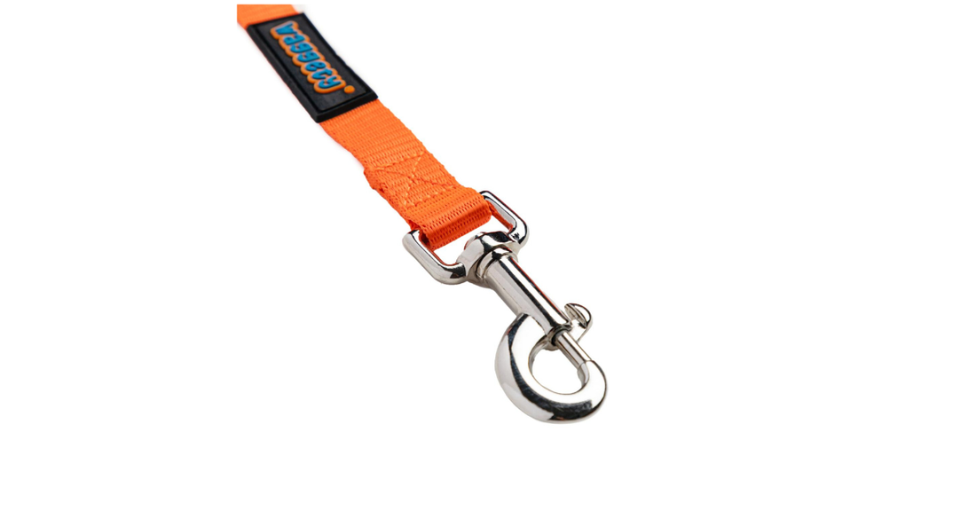 Waggety Dog Leash - Durable Orange Polyester, Adjustable Length, Comfortable Grip, Stylish Pet Leash for Dogs, Large - Waggety 