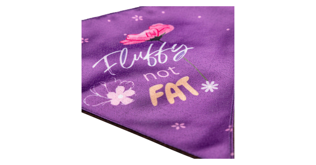 Waggety Dog Bandana - "Fluffy Not Fat" Design, Soft Fabric, Stylish Pet Accessory for Dogs, Medium - Waggety 