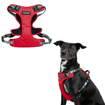 Waggety Adjustable Full Body Dog Harness - Comfortable Fit, Durable Polyester, Red