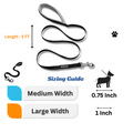 Waggety Dog Leash - Durable Black Polyester, Comfortable Padded Grip, Stylish Pet Leash for Dogs - Waggety 