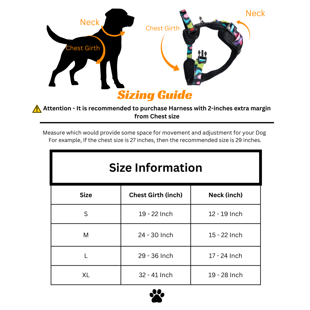 Waggety Adjustable Full Body Dog Harness - Comfortable Fit, Durable Polyester, Black, M