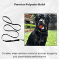 Waggety Dog Leash - Durable Black Polyester, Comfortable Padded Grip, Stylish Pet Leash for Dogs - Waggety 