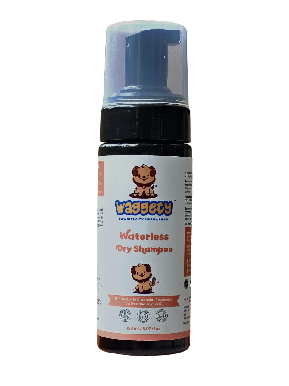 Waterless Dry Shampoo for Dogs | Citronella, Rosemary, Tea Tree & Jojoba Oil | 150 ML