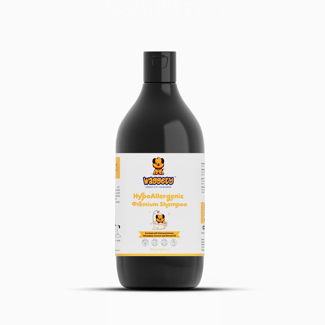 Hypoallergenic Premium Shampoo for Dogs | Oatmeal Extract, Hempseed, Coconut & Almond Oil | 500 ML