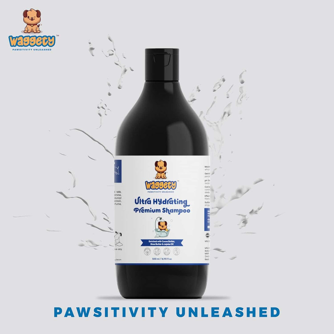 Ultra Hydrating Premium Shampoo For Dogs | Cocoa Butter, Shea Butter & Jojoba Oil | 500 ML - Waggety 
