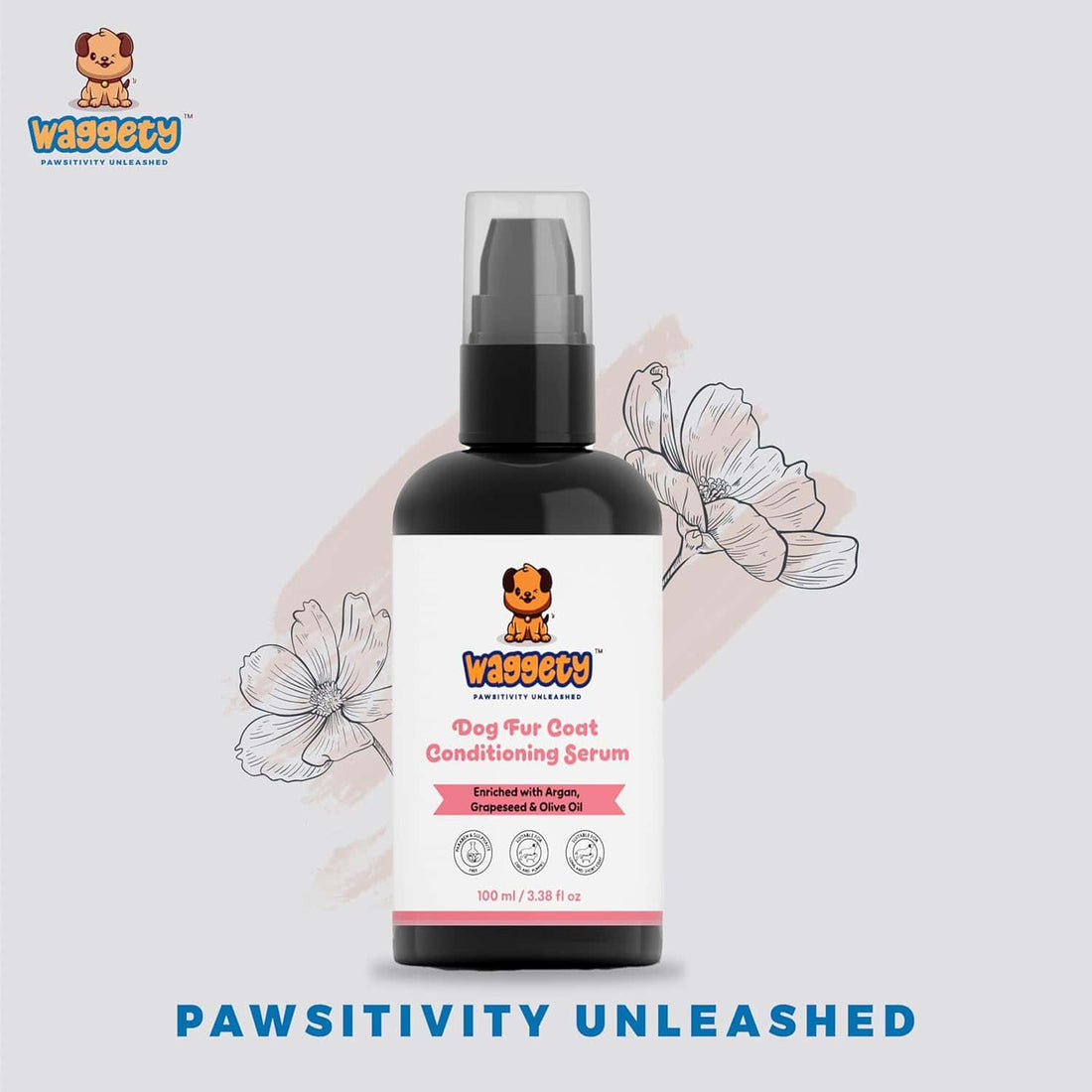 Dog Fur Coat Conditioning Serum | No Rinse Conditioner | Argan, Grapeseed & Olive Oil | 100 ML - Waggety 
