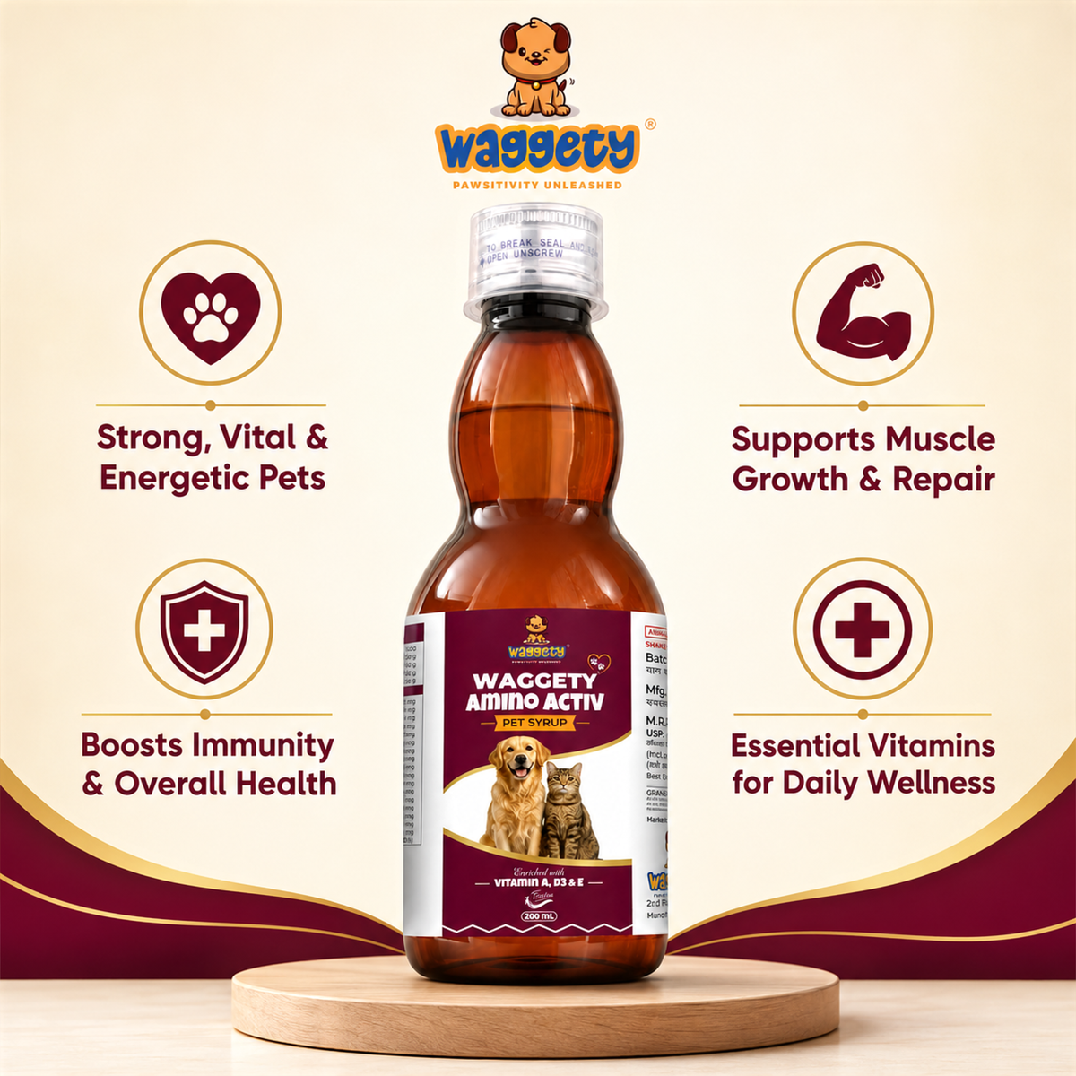 Waggety Amino Activ Syrup 200 ml - feature 2