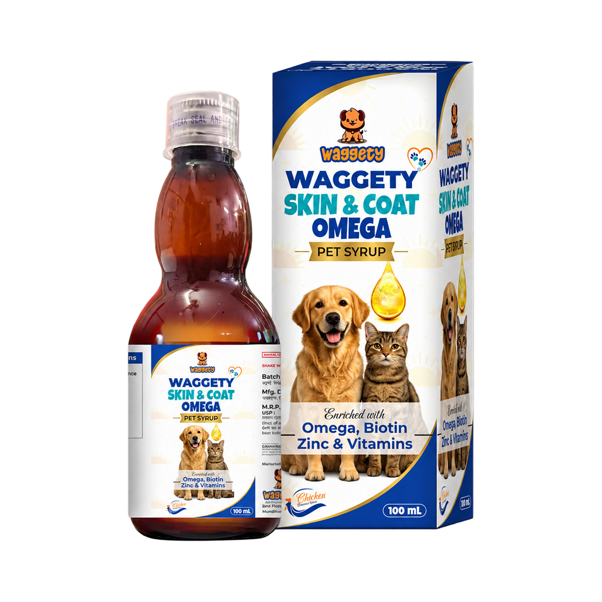 Waggety Skin & Coat Omega Syrup 100 ml - product image